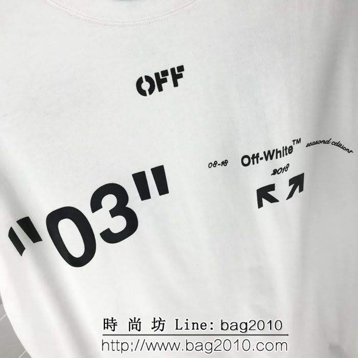 OFF-white19ss春夏新款 03支線系列 箭頭印花 精梳棉短袖 男女同款 ydi1455